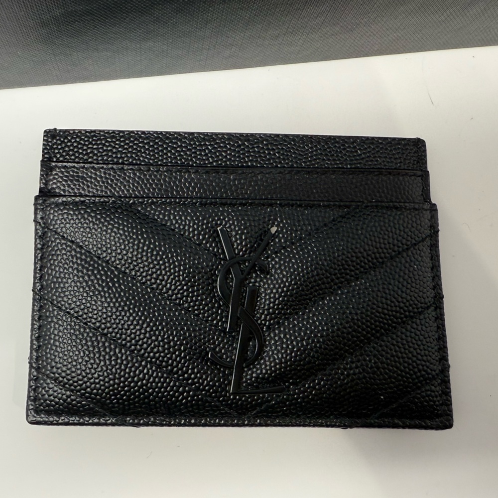 Yves Saint Laurent Textured Black Card Holder